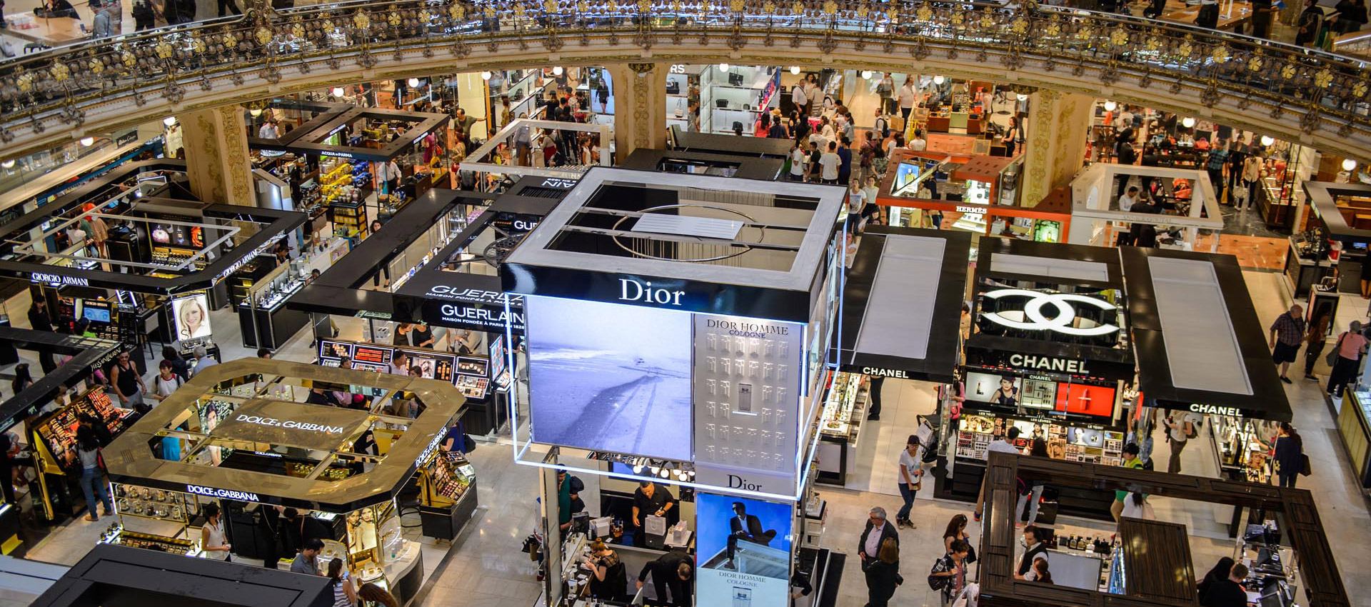 A department store floor full of shoppers